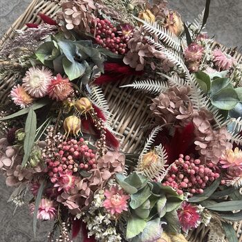 Autumnal Cottage Style Dried Flower Wreath, 3 of 7