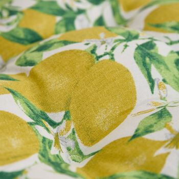 Set Of Two Tie On Lemon Print Seat Pads, 3 of 4