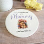 First Mother's Day Porcelain Round Coaster Mum Gift, thumbnail 5 of 6