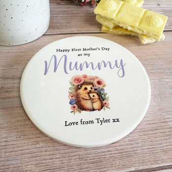 First Mother's Day Porcelain Round Coaster Mum Gift, 5 of 6