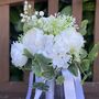 The Georgina White Rose And Peony Bridal Bouquet, thumbnail 5 of 12