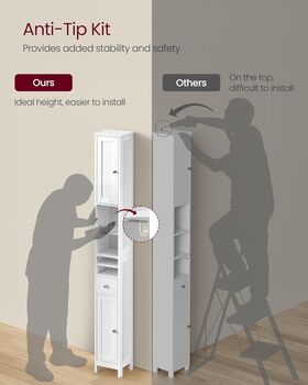 Slim Bathroom Storage Cabinet With Shelves, 6 of 7