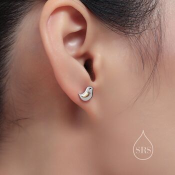 Sterling Silver Little Wren Bird Stud Earrings, 7 of 12