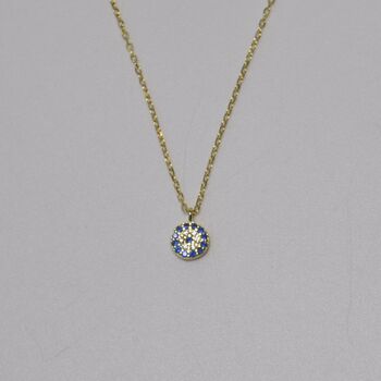 Sterling Silver Evil Eye Dainty Necklace, 3 of 7