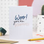 'Woo You're Married' Funny Wedding Card, thumbnail 1 of 2