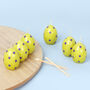G Decor Set Of Six Easter Egg Candles Green, thumbnail 2 of 5
