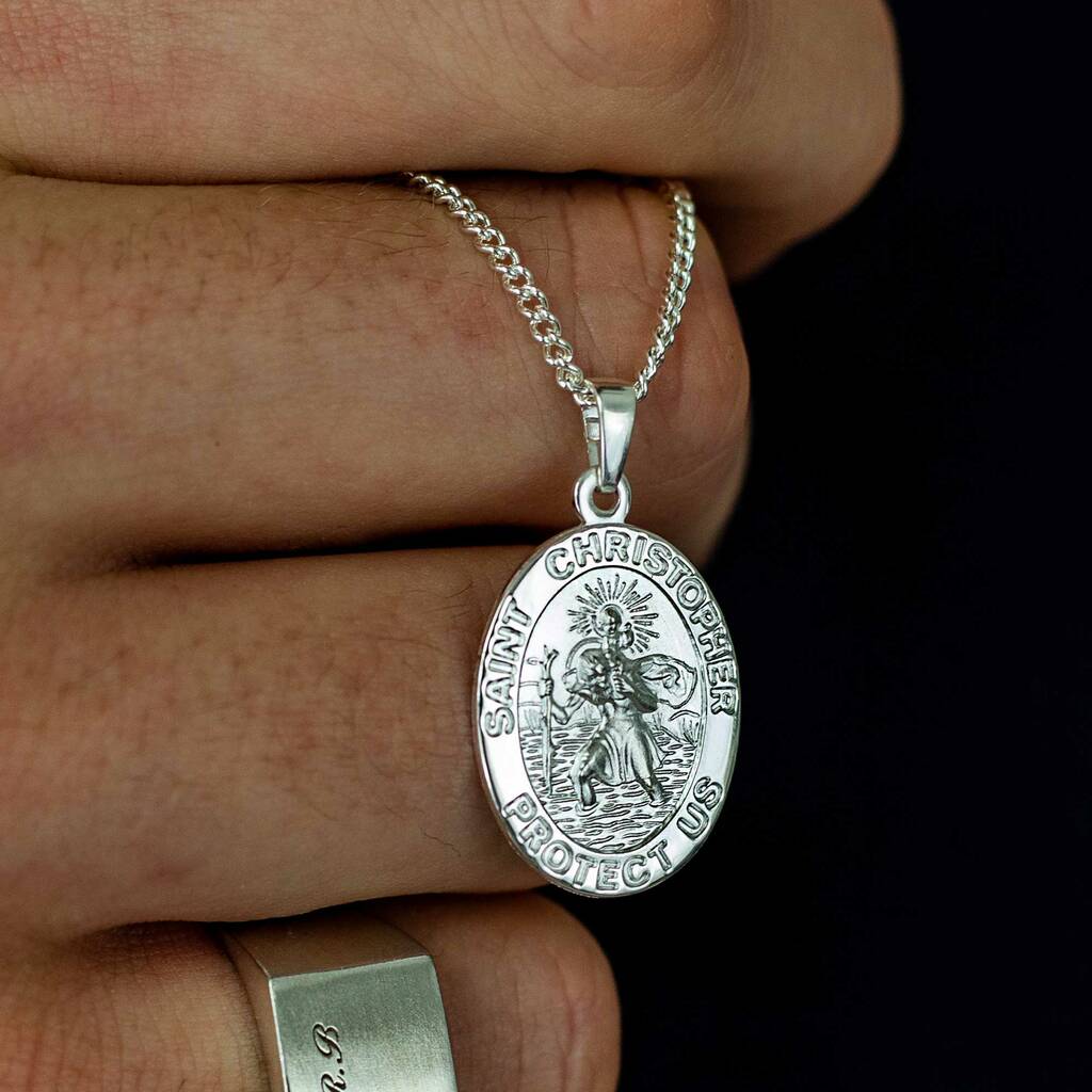 St christopher deals necklace oval