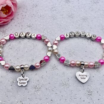 Personalised Best Big Sister Ever Charm Bracelet, Baby Shower Gift, 6 of 11