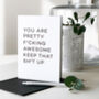 You Are Awesome Thank You Card, thumbnail 1 of 8