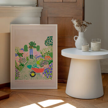 Gardener Art Print Flowers Gardening Scene Poster, 7 of 9