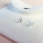 Sterling Silver Crosshatch Stud Earrings, thumbnail 4 of 5