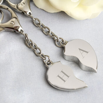 Personalised Initials Two Hearts Keyring, 3 of 4
