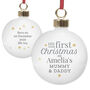 Personalised On Your First Christmas As Ceramic Bauble, thumbnail 5 of 5