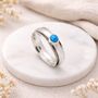 Personalised Sterling Silver Blue Opal Spinner Ring – 5mm, thumbnail 1 of 7