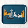 Doggy Friends Large Tray + Blue Tea Towel Gift Set, thumbnail 4 of 7