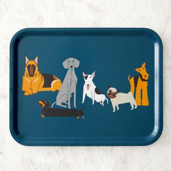 Doggy Friends Large Tray + Blue Tea Towel Gift Set, 4 of 7
