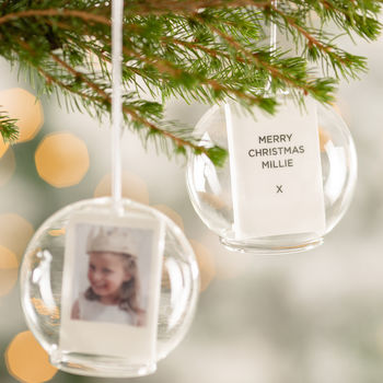 Personalised Christmas Photo Glass Dome Bauble, 2 of 3