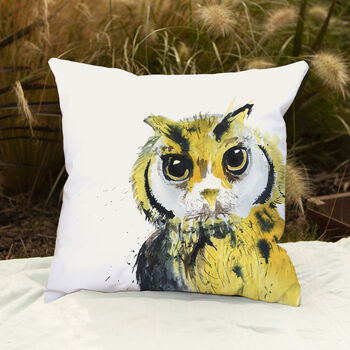 Inky Owl Outdoor Cushion For Garden Furniture, 6 of 8