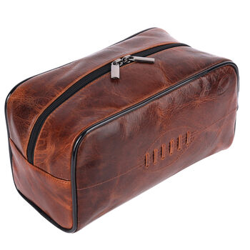 Leather Rugby Wash Bag, 2 of 5