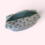 Xl Toiletry Bag | Quilted Cotton Large Wash Bag | Pale Blue And Pink Floral Block Print, thumbnail 3 of 4