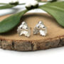Sterling Silver Small Holly Earrings, thumbnail 1 of 11