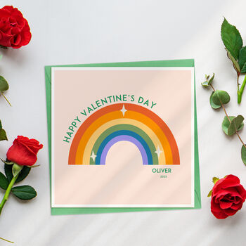 Personalised Rainbow Valentine's Card, 4 of 9