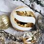 Small Twist Soft Matte Gold Glass Bauble Set Of Two, thumbnail 6 of 6