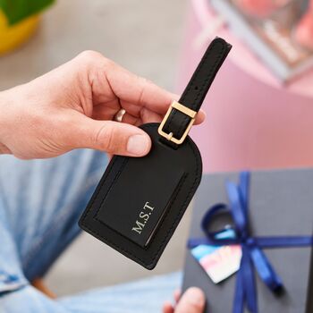 Personalised Luxury Leather Luggage Tag With Hot Stamped Name Or Initials, 3 of 7