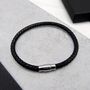 Men's Personalised Special Date Woven Slim Leather Bracelet, thumbnail 1 of 8