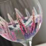 Pink Muscari Hand Painted Gin Glass, thumbnail 6 of 9