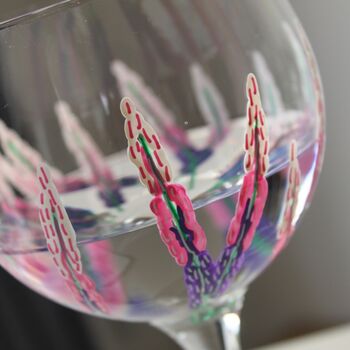 Pink Muscari Hand Painted Gin Glass, 6 of 9