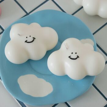Smiley Cloud Soy Candle / Cute Cloud Decor, 3 of 4