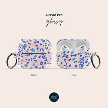 Blue Animal Print Air Pod Case Whith Keychain, 5 of 6