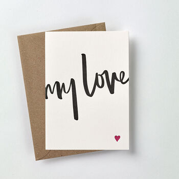 'My Love' Letterpress Valentine's Day Card, 3 of 4