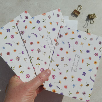 Pressed Wildflowers Will You Be My Bridesmaid Card, 9 of 11
