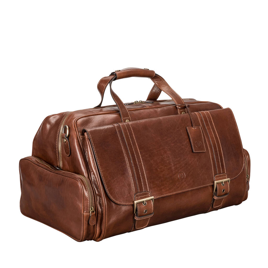Italian Leather Travel Holdall 'Dino Medium' By Maxwell Scott Bags