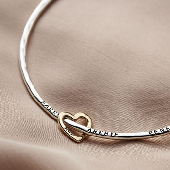 Personalised 9ct Gold Heart Bangle, 2 of 10