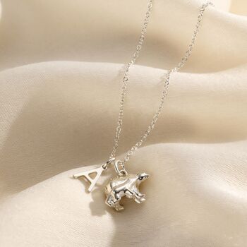 Mama And Baby Bear Initial Charm Necklace, 2 of 10