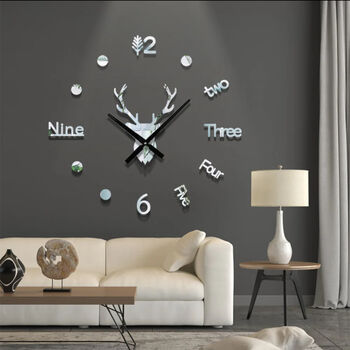 Christmas Deer Antlers 3D Wall Clock, Four Colours, 6 of 6