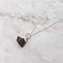 925 Sterling Silver Raw Garnet Crystal Pendant Necklace, thumbnail 1 of 3