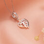 70th Birthday Necklace Silver Heart With Rose Gold Flower Pendant, thumbnail 1 of 5