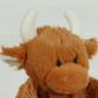 Scottish Highland Cow Brown Toy Soother, Boxed, thumbnail 7 of 12