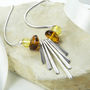 Sterling Silver Art Deco Amber Necklace, thumbnail 1 of 4