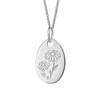 Sterling Silver April Birth Flower Necklace, 4 of 9