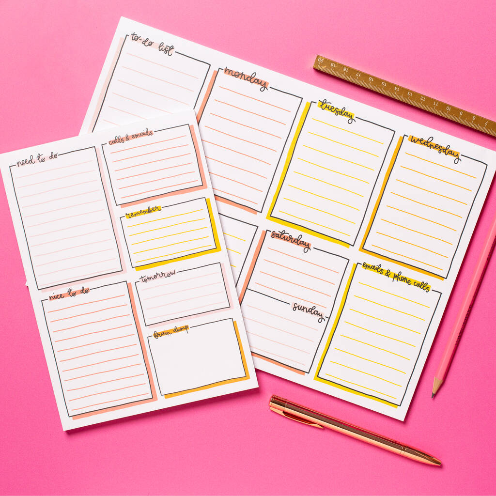 A4 weekly desk planner by oh laura notonthehighstreet