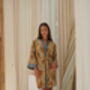 Gold Unisex Batik Silk Blend Kimono Robe Jacket, thumbnail 9 of 11