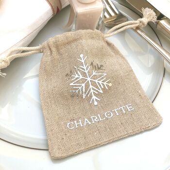 Christmas Table Snowflake Reusable Gift Bags, 2 of 7