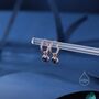 Sterling Silver Sapphire Blue Cz Huggie Hoop Earrings With Sleeper Hoops, thumbnail 5 of 12