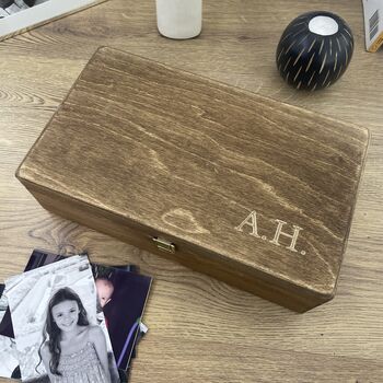 Carved Initials Personalised Memory Box, 5 of 9