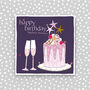 Happy Birthday Card With Cake And Bubbles Card For Her, thumbnail 1 of 3